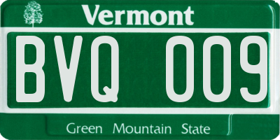 VT license plate BVQ009