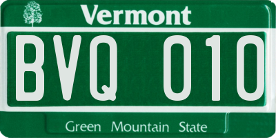 VT license plate BVQ010