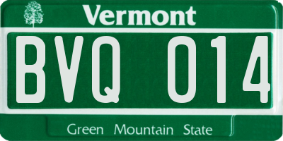 VT license plate BVQ014