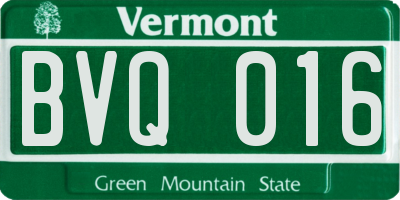VT license plate BVQ016