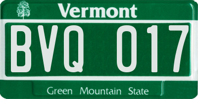 VT license plate BVQ017