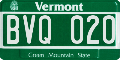 VT license plate BVQ020