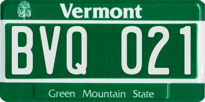 VT license plate BVQ021