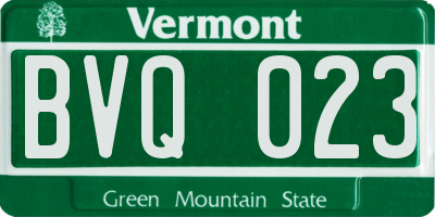VT license plate BVQ023