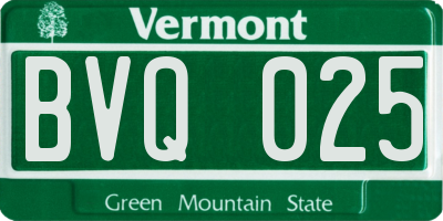 VT license plate BVQ025