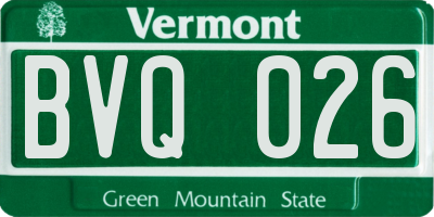 VT license plate BVQ026