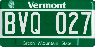 VT license plate BVQ027