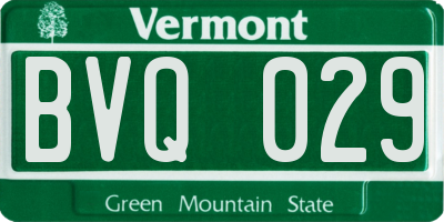 VT license plate BVQ029