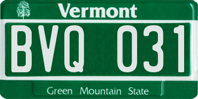 VT license plate BVQ031