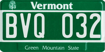 VT license plate BVQ032