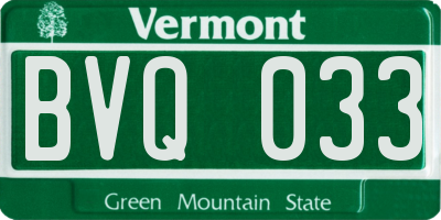 VT license plate BVQ033