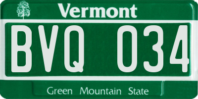 VT license plate BVQ034