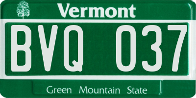 VT license plate BVQ037