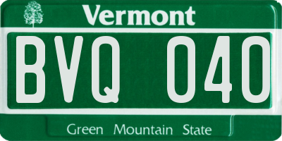 VT license plate BVQ040