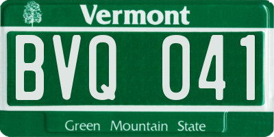 VT license plate BVQ041