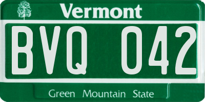 VT license plate BVQ042