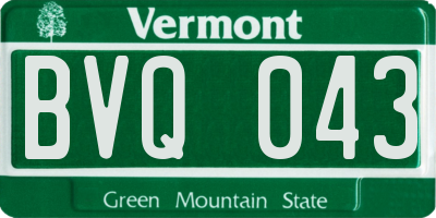 VT license plate BVQ043
