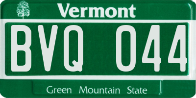 VT license plate BVQ044