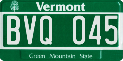 VT license plate BVQ045