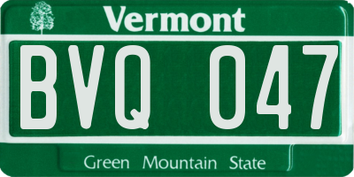 VT license plate BVQ047
