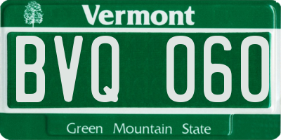 VT license plate BVQ060