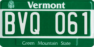 VT license plate BVQ061