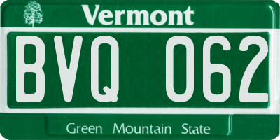 VT license plate BVQ062