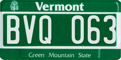 VT license plate BVQ063