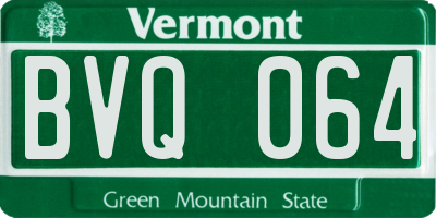VT license plate BVQ064
