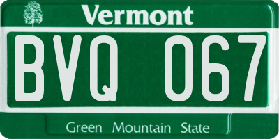 VT license plate BVQ067