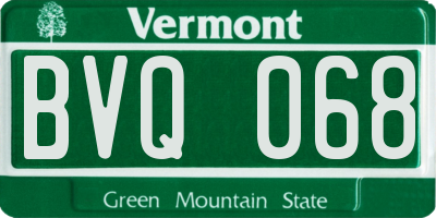 VT license plate BVQ068