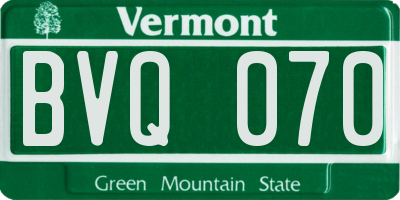 VT license plate BVQ070