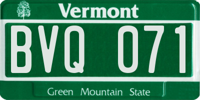 VT license plate BVQ071