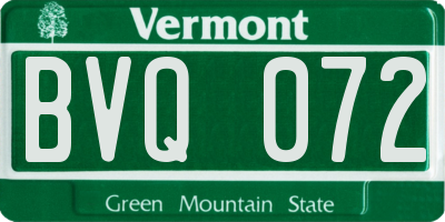 VT license plate BVQ072