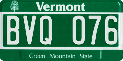 VT license plate BVQ076