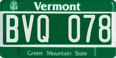 VT license plate BVQ078