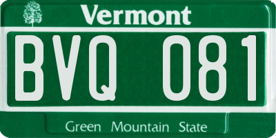 VT license plate BVQ081