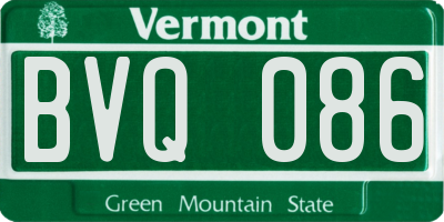 VT license plate BVQ086