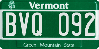VT license plate BVQ092