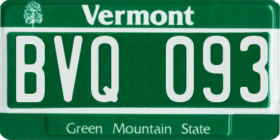 VT license plate BVQ093