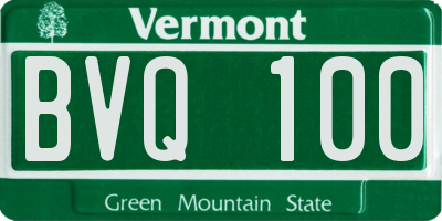 VT license plate BVQ100
