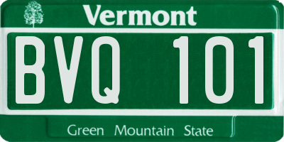 VT license plate BVQ101