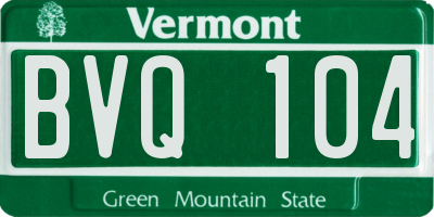 VT license plate BVQ104