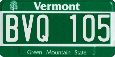VT license plate BVQ105