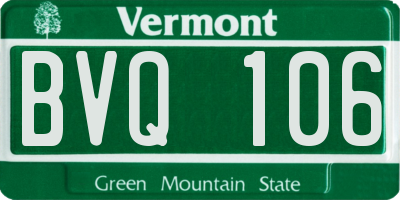 VT license plate BVQ106