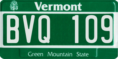 VT license plate BVQ109
