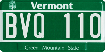 VT license plate BVQ110