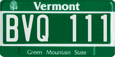 VT license plate BVQ111