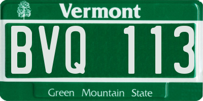 VT license plate BVQ113