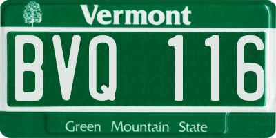 VT license plate BVQ116